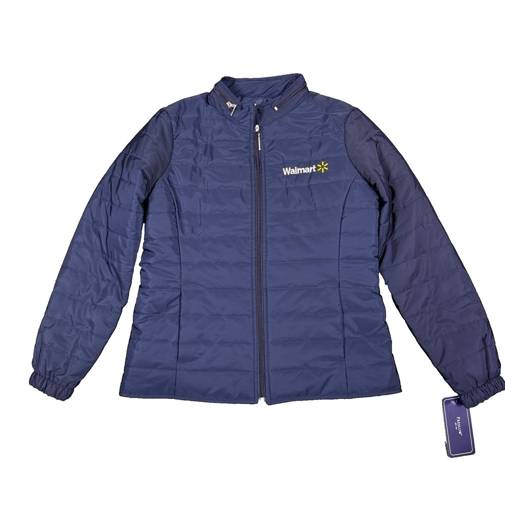 Preslow Walmart Quilted Puffer Jacket Navy Blue Work Uniform Outerwear Small NWT